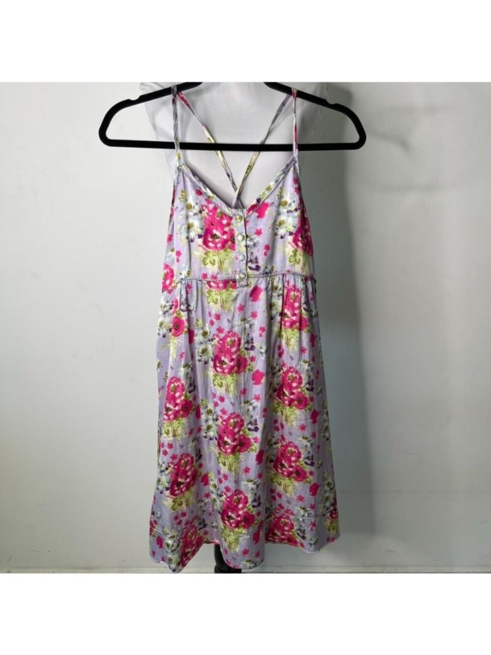 Kenzo Kids Girls Floral Cami Dress Size M Lilac Pink Sundress Spaghetti Strap